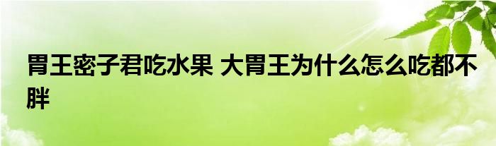 胃王密子君吃水果 大胃王为什么怎么吃都不胖