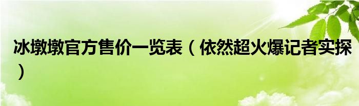 冰墩墩官方售价一览表（依然超火爆记者实探）