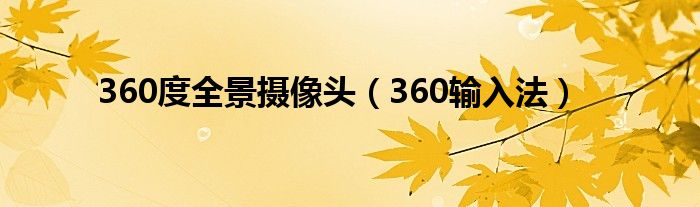 360度全景摄像头（360输入法）