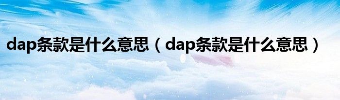 dap条款是什么意思（dap条款是什么意思）