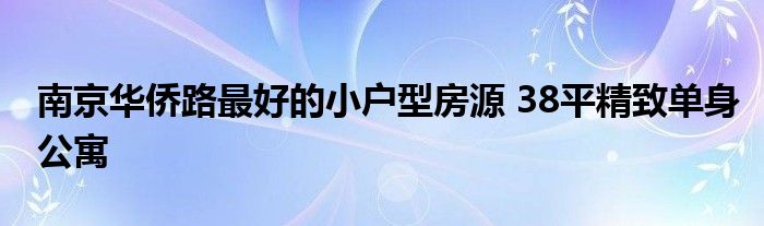 南京华侨路最好的小户型房源 38平精致单身公寓