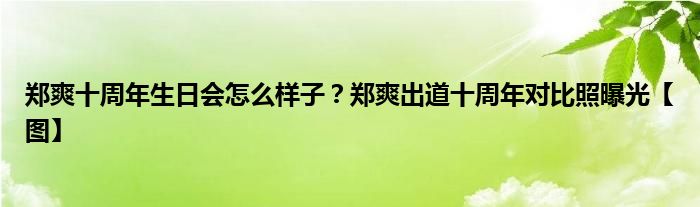 郑爽十周年生日会怎么样子？郑爽出道十周年对比照曝光【图】