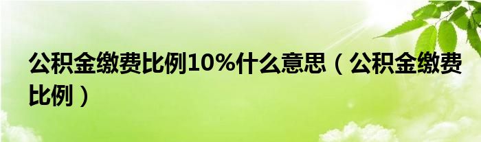 公积金缴费比例10%什么意思（公积金缴费比例）