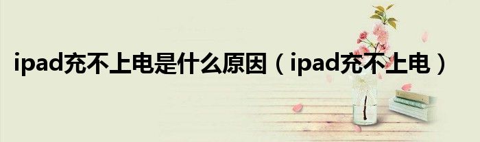 ipad充不上电是什么原因（ipad充不上电）