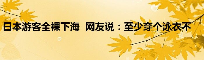 日本游客全裸下海  网友说：至少穿个泳衣不