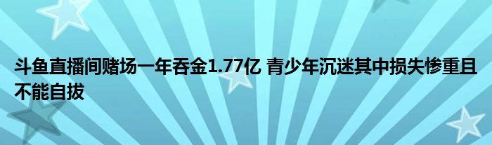 斗鱼直播间赌场一年吞金1.77亿 青少年沉迷其中损失惨重且不能自拔