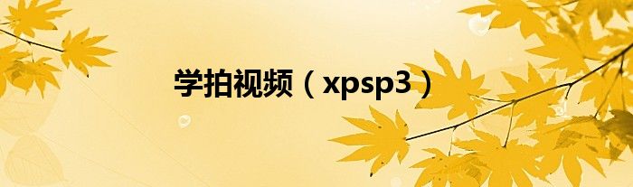 学拍视频（xpsp3）