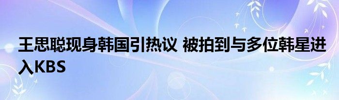 王思聪现身韩国引热议 被拍到与多位韩星进入KBS