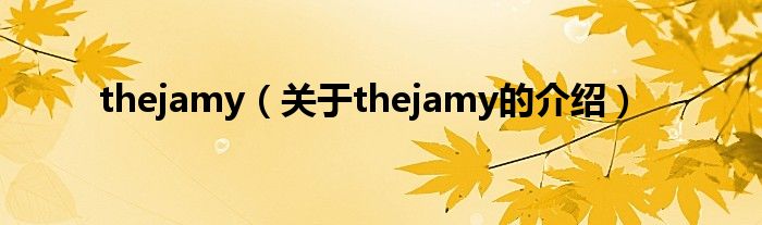 thejamy（关于thejamy的介绍）