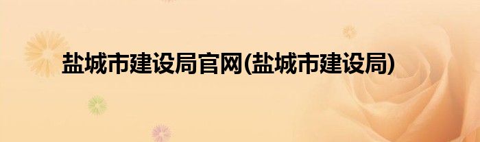 盐城市建设局官网(盐城市建设局)