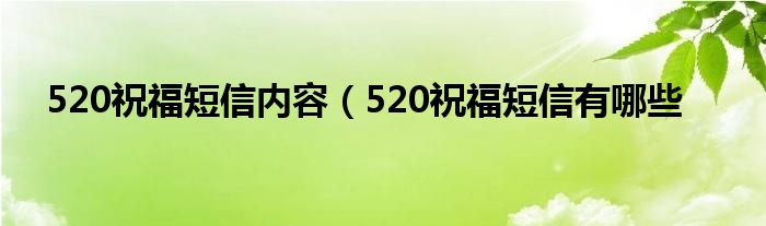 520祝福短信内容（520祝福短信有哪些