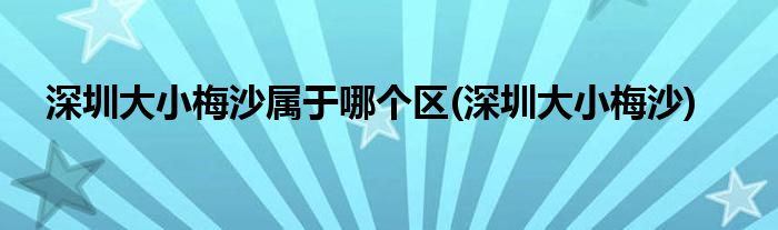 深圳大小梅沙属于哪个区(深圳大小梅沙)