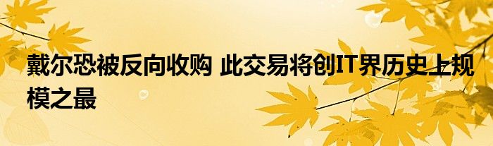 戴尔恐被反向收购 此交易将创IT界历史上规模之最